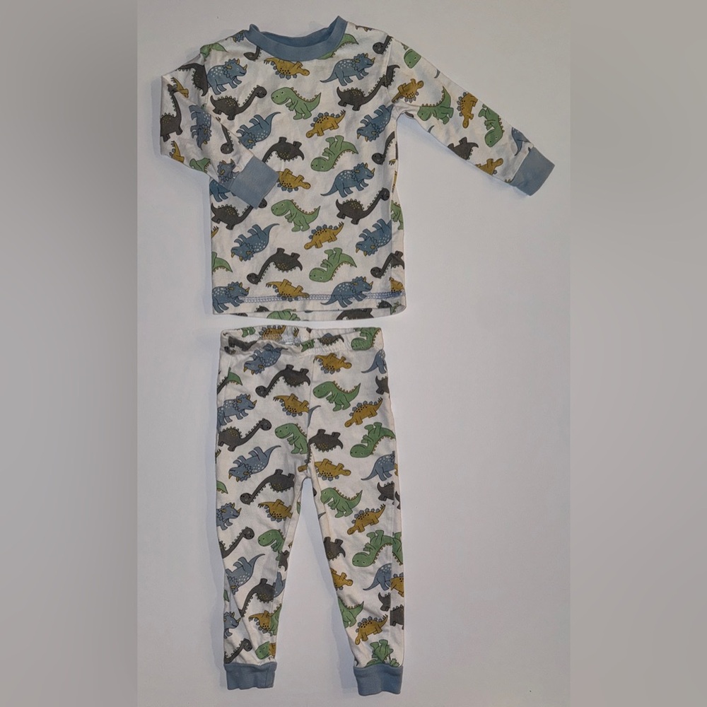 Swiggles Dinosaur Print 2-Piece Pajama Set 24M Snug Fit EUC